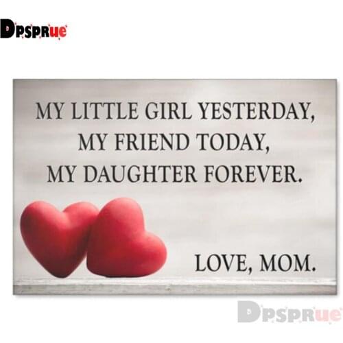 Dpsprue Full Square/Round Drill 5D DIY Diamond Painting "Text" Diamond Embroidery Cross Stitch 3D Decor Gift DF138