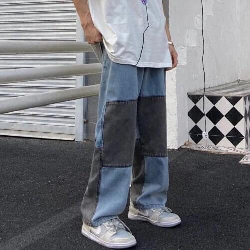 Patchwork Pants Female Hip Hop Punk Boyfriend Jeans Summer High Waist Cool Harajuku Jeans Cool Stright Trousers Steeetwear