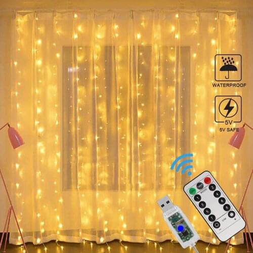3M USB LED Curtain Fairy Lights Remote Control Feather Curtain Garland Window Lights For Party Home Wedding luces led Decoracion