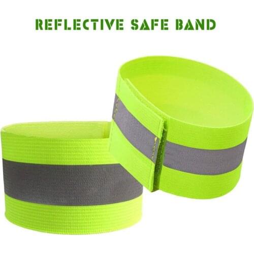 Reflective Band Strap Wrist Leg Ankle Safe Fluorescent Green Warning Belt Grow in Dark Night Running Cycling Jogging Wristband