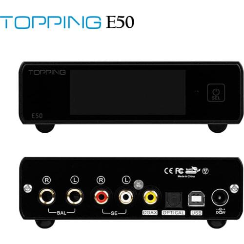 TOPPING E50 MQA Decoder ES9068AS XU216 32Bit/768kHz DSD512 RCA&TRS Output Ultra Low Noise Preamp DAC with Remote Control