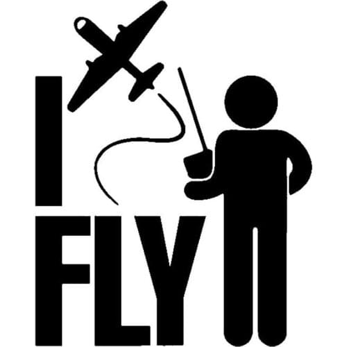 12.8cm*16cm I Fly People Remote Control Gigantic Helicopter Vinyl Car Sticker Delicate Decal Pattern Style
