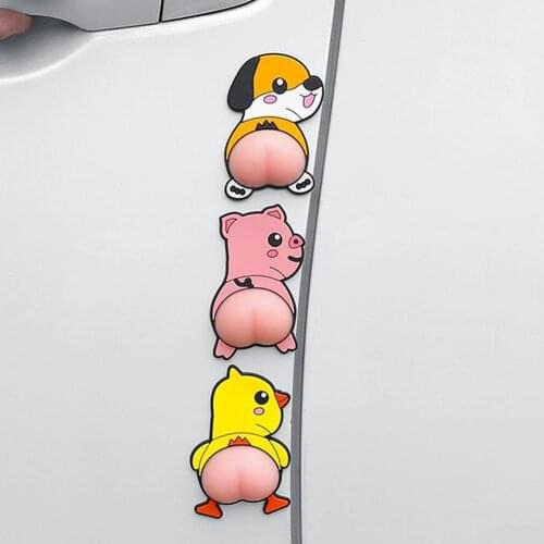 Guard Anti Chafing Car Door Protector Anti-scratch Cute Butt Cartoon Anti-collision Strip Body Decoration Bumper Lip Protection