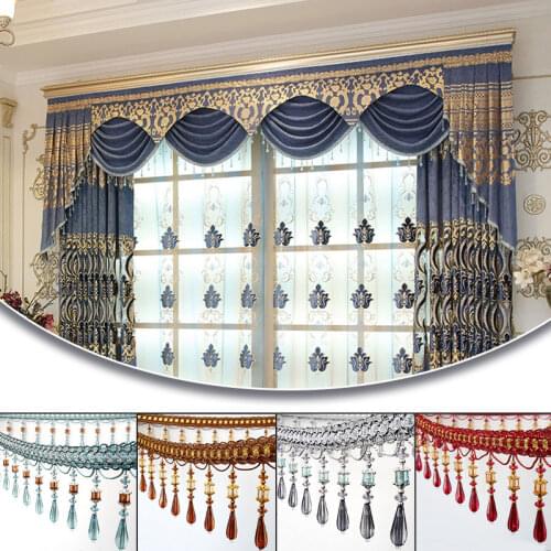 1 Meter Crystal Bead Tassel Curtain Home Decoration Pendant Fringe Trim Lace Accessory Upholstery Decorative