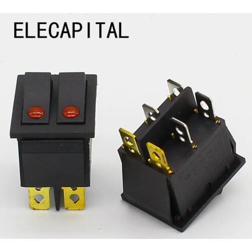 1PCS Rocker switch belt cat-eye switch two gang switch double switch