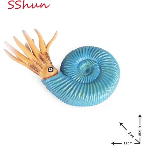 10.5*6.5*3CM simulation marine animal model toy ancient creature nautilus model conch snail childrens doll decoration