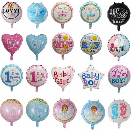 10Pcs 18'' Baby Shower Balloons Aluminum Foil Helium Balls Boy Girl Air Balloons Toys Baby Birthday Party DIY Decoration Supplie