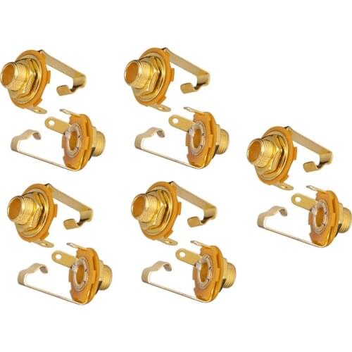 10pcs Brass Mono Electric Guitar Output Socket Jack Plate Plug for Bass Guitarra Replacements Part Accessories
