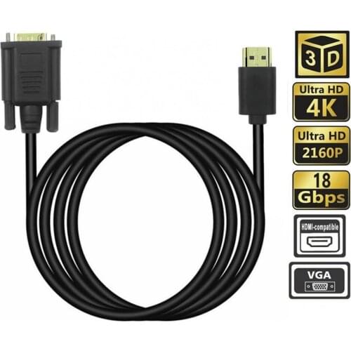 1080P HDMI-compatible to VGA Cable Adapter Connector HD TV PC Monitor Video Accessories 2021