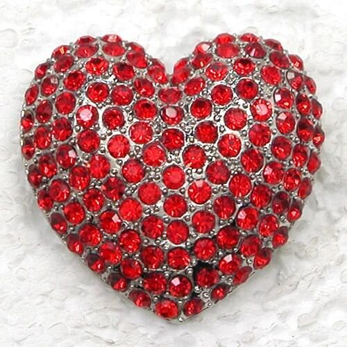 12pcs/lot Wholesale Fashion Brooch Rhinestone Heart Pin brooches Jewelry Gift C101756