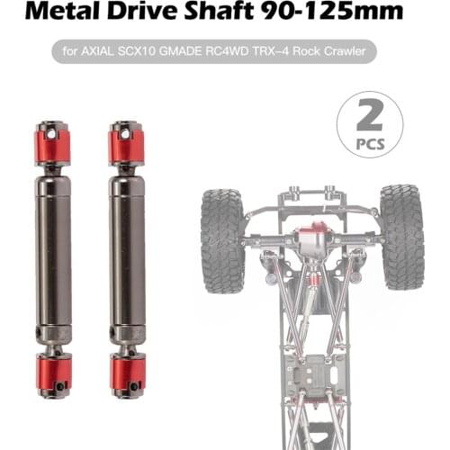 2 PCS RC Car Aluminum Adjustable Drive Shaft Transmission Axle for Most Brand 1/10 Scale RC Crawler Car Upgrade Accessories