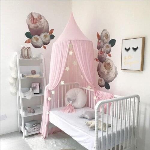 20pcs Baby Bed Curtain Children Room Crib Netting Baby Bed Tent Cotton Hung Dome Baby Mosquito Net Photography Props