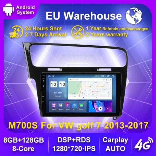 2din Android 10.0 No DVD GPS navigation For Volkswagen Golf 7 MK7 2013 2015 2016 2017 Car Radio Multimedia Video Player 4+64G