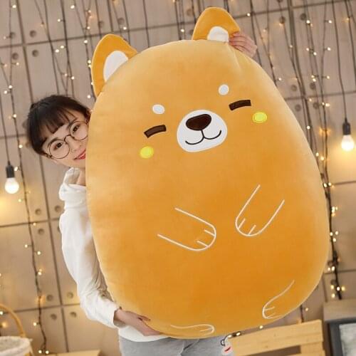 40/60/80CM Plush Fat Dog Rabbit Bear Dinosaur Plush Pillow Toys Soft Stuffed Animal Doll Chair Cushion High Quality For Children