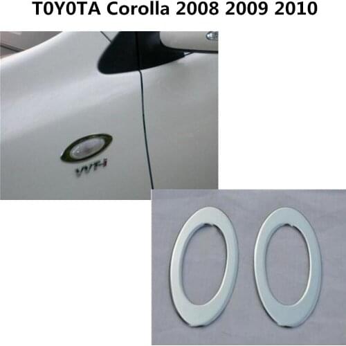 Car Fender Side Light Logo Wing Sequins Vent Shark Panel Trim Stick 2pcs For Toyota Altis Corolla 2008 2009 2010 2011 2012 2013
