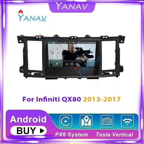 Car GPS DVD player for-Infiniti QX80 2013-2017 car stereo Android multimedia radio navigation video HD screen player Tesla style