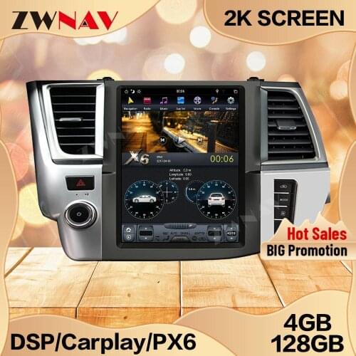 4+128G Tesla Screen For 2014 2015 2016 2017 2018 Toyota Highlander Android 9 Unit Car Multimedia Player GPS Audio Radio Stereo