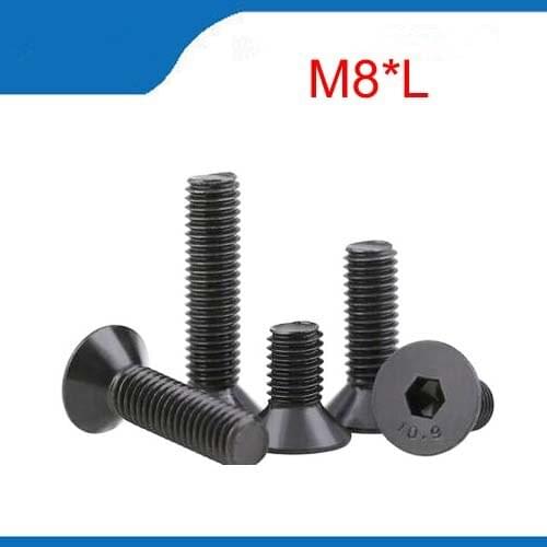 M8 bolt 15pcs/Lot DIN7991 Metric M8 Black Grade 10.9 Alloy Steel Countersunk Flat Head Hex Socket Cap Screw Bolt m8 bolts,nail