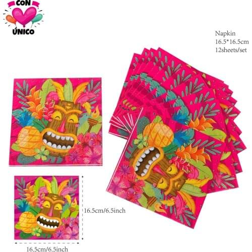 CONUNICO Birthday Tropical Party Photobooth Props Party Supplies Invitation Garland Paper Napkins Hawaii Aloha Summer HI3527