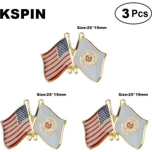 U.S.A & Lutheran Frendship Lapel Pin Brooches Pins Flag badge Brooch Badges