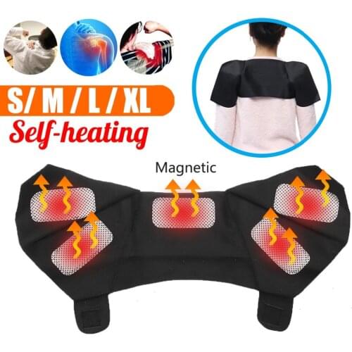 Double Tourmaline Self-heating Shoulder Support Brace Magnetic Therapy Heat Belt Pain Relief Elastic Pad Massager Women Men