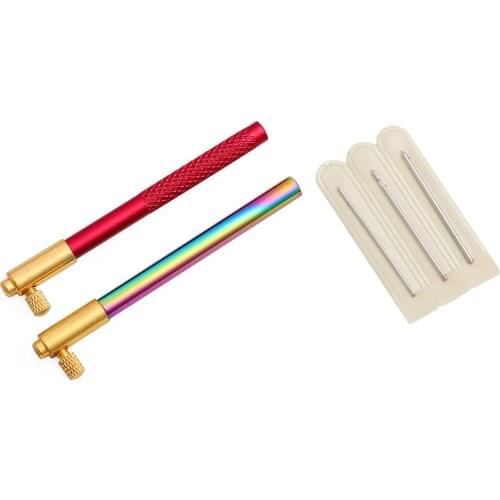 French Embroidery Needles Tambour Crochet Hook Luneville Hook with 3 Needles Luneville Glitter Bead Embroidery Tool
