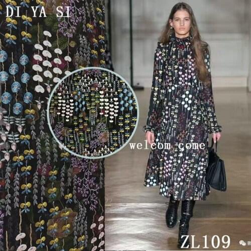 French Net Lace Fabric 2018 Latest african guipure lace fabric with stones mesh tulle fabric GREEN BLACK ZL109