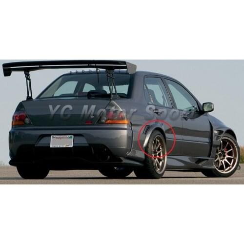 FRP Fiber Glass VTX Cyber Version Style Rear Fender Flares Only Fit For 2006-2007 Evolution EVO 9 Rear Fender Panel