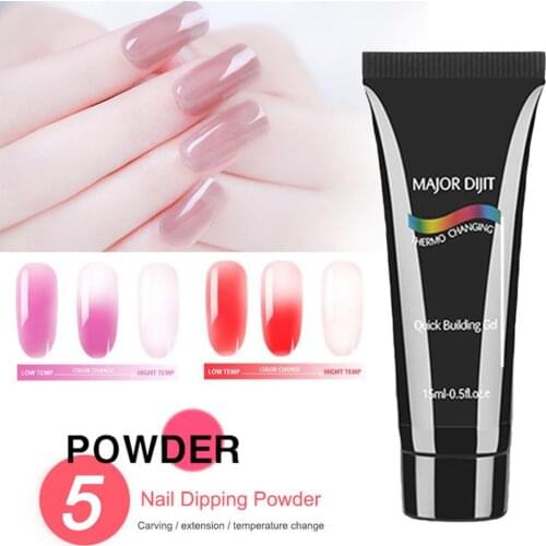 1PC Professional Temperature Chameleon Nail Gel 15ml Thermo Changing Gel Nail Polish 5Colors Soak-Off UV LED Quick Building