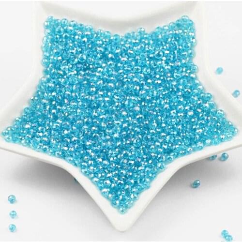 Lake blue AB Colors 4x3mm Rondelle Faceted Glass Czech Crystal Beads For Jewelry bracelet Making Loose Spacer Bead DIY Wholesale