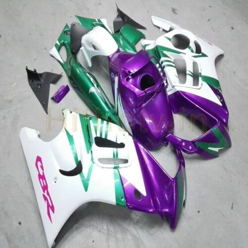 Motorcycle body kit for CBR600F3 1997-1998 F3 97 98 ABS Plastic FairingScrews+purple white