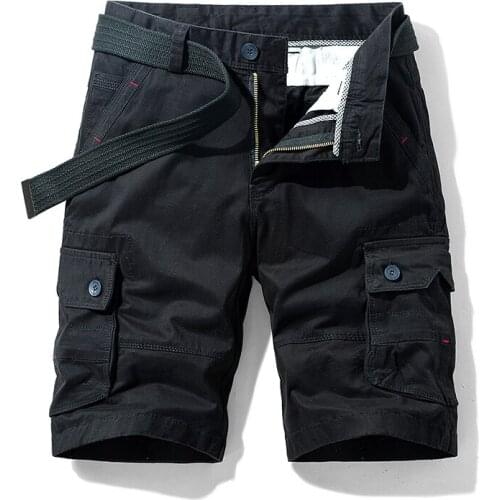 Pure Cotton Summer Mens Cargo Shorts Boys Casual Pocket Streetwear Plus Size Male Long Bermuda Z122