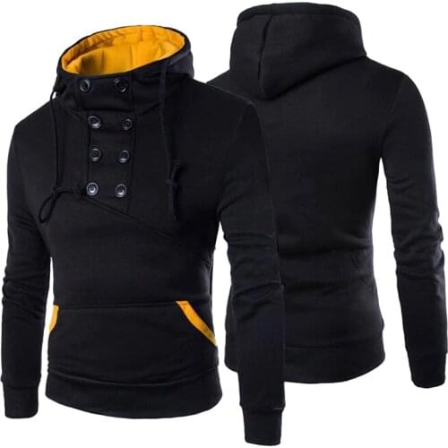 Autumn New Men Hoodies Sweatshirts Casual Solid Long Sleeve Hoodie Men Slim Fit Pullovers Sweatshirt Plus Size Hoody Streetwear