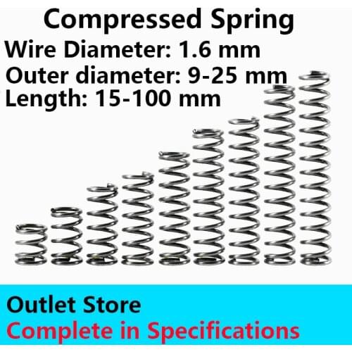 Pressure Spring Release Spring Compressed Spring Return Spring Wire Diameter 1.6mm Outer Diameter 9-25mm