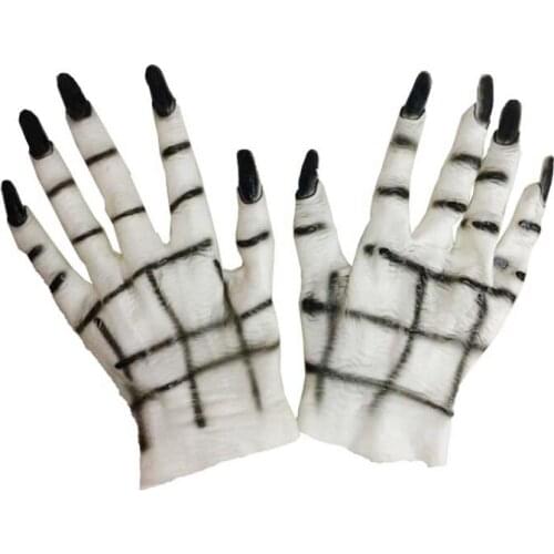 Halloween Decoration Scary White Ghost Gloves Costume Masquerade Party Supplies Dress Up Wedding Decoration Kids