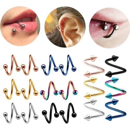 Steel Labret Lip Piercing Jewelry lot S Shape 16G Cartilage Piercing Tragus Earring Helix Nose Labret Ring Body Piercing Jewelry