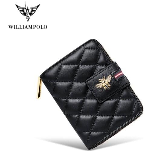 Luxury Designer Women Wallet short Lambskin Leather hasp zipper Wallet for women High Quality Small Purse Clutch Bag