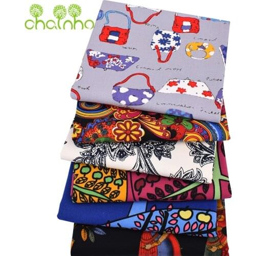 Chainho,Cotton Canvas Fabric,DIY Sewing Materail,Making Cushion,Pillow,Bag,Curtain,Sofa Cover,Table Cloth,Floral Tree Series