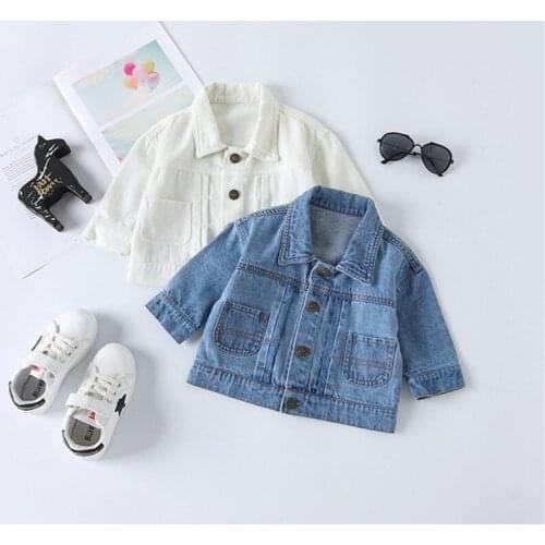 Spring Autumn Kids Jacket Casual Fashion Denim Coat For Girls Toddler Boys Clothes Bear Print Fashion Baby Jackets 1 2 3 4 5 Y