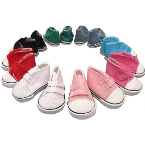 Mini baby shoes for doll fit 43 cm new born doll accessories and 45cm American doll Sports shoes casual shoes