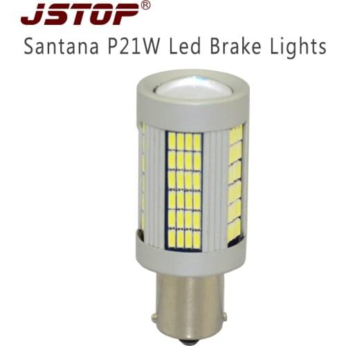 JSTOP Vw Santana P21W Led Brake Lights Super bright 1156 12-24V P21W auto lamp canbus 4014smd 1000LM 6000K white led brake bulbs