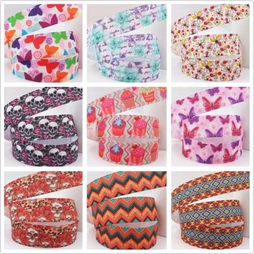 16105X165 , 25MM flowers series Printed grosgrain ribbon, DIY handmadeHair accessories Material wedding gift wrap