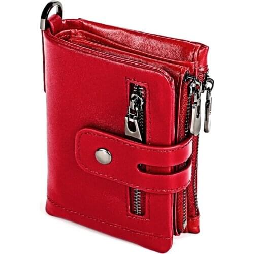 New Genuine Leather Women Wallet Female Leather Purse Short Ladies Wallets Male Money Bag Quality Designer Male Card Holder