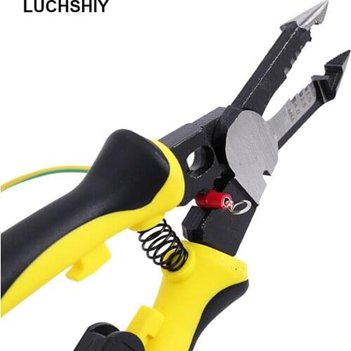 Multifunctional Electrician Hand Tools Wire Stripper Terminal Crimping Pliers Cable Wire Stripping Cutter Tool Combination Plier