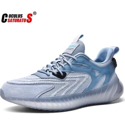 2021 mens new breathable mesh hollow reflective sports running shoes lightweight wear-resistant slip height shoes