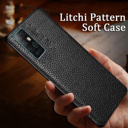 Auroras Soft Case For Infinix Note8 Silicone Litchi Pattern Leather Shockproof Cover For Infinix Note 8 Case