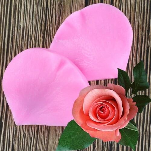 2PCS Set Petal Leaf Rose Shaped Silicone Mold Cake Decoration Tools Fondant 3D Flowers Wedding Cake Mould