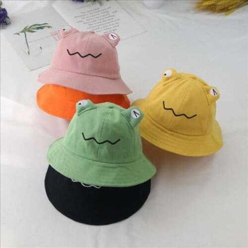 Children Kids Frog Bucket Hat for Women Summer Autumn Plain Children Panama Outdoor Hiking Beach Fishing Cap Sunscreen Kids Cap