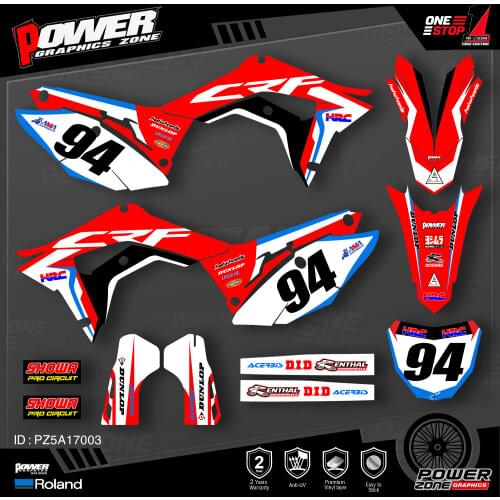 PowerZone Custom Team Graphics Backgrounds Decals 3M Stickers Kit For HONDA CRF250R 2018-2019 CRF450R 2017-2019 013