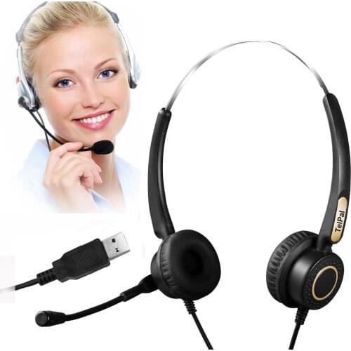 Wired computer headset over ear usb headset with mic/microphone for computer,PC,laptop,noise cancelling call center headset